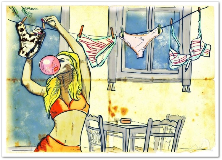 Белье на веревке юмор