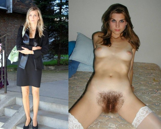 Девушки в одежде и без одежды