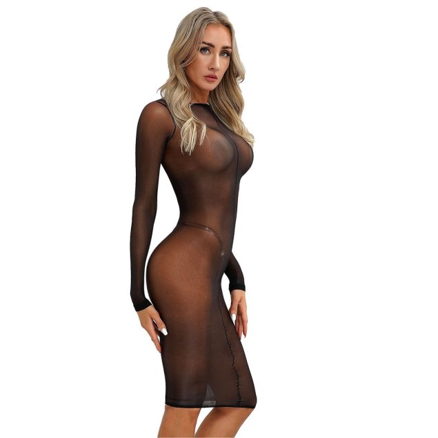 Сексуальное прозрачное сетчатое облегающее платье