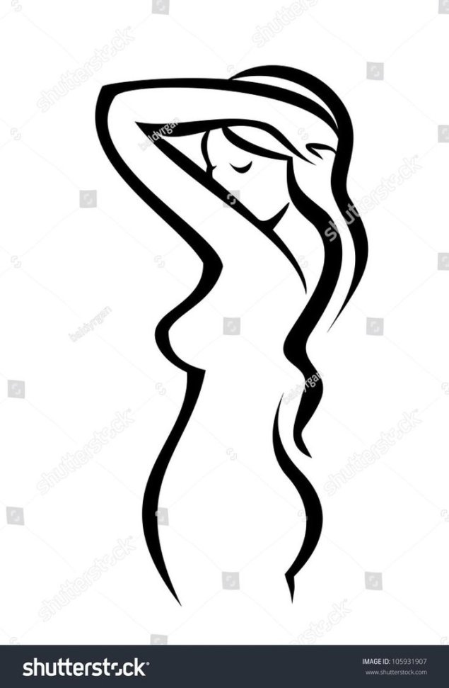 Контур тела девушки