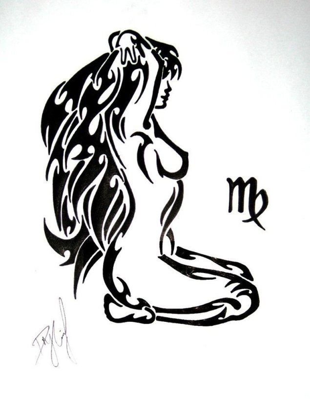 Тату трайбл знак зодиака Дева