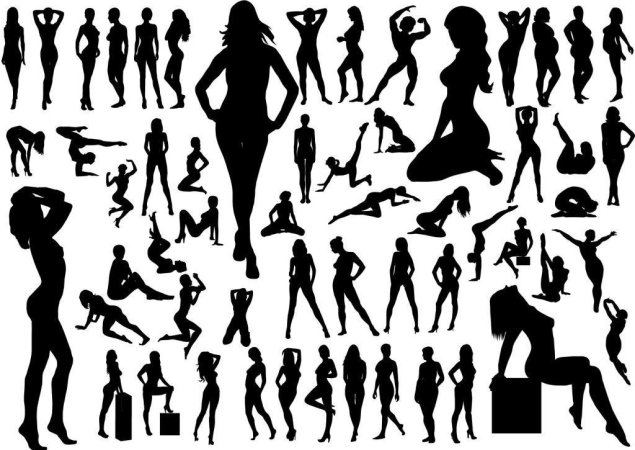 Женская фигура силуэт вектор