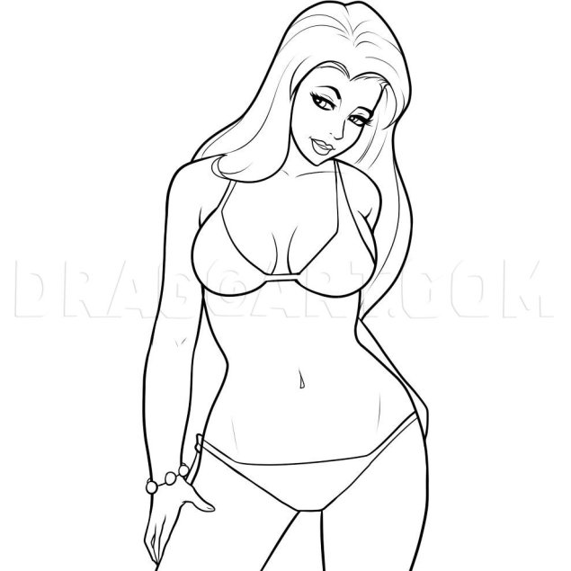 Фигура девушки карандашом