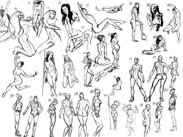 Позирование для рисунка голые