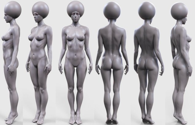 Моделирование голого женского тела