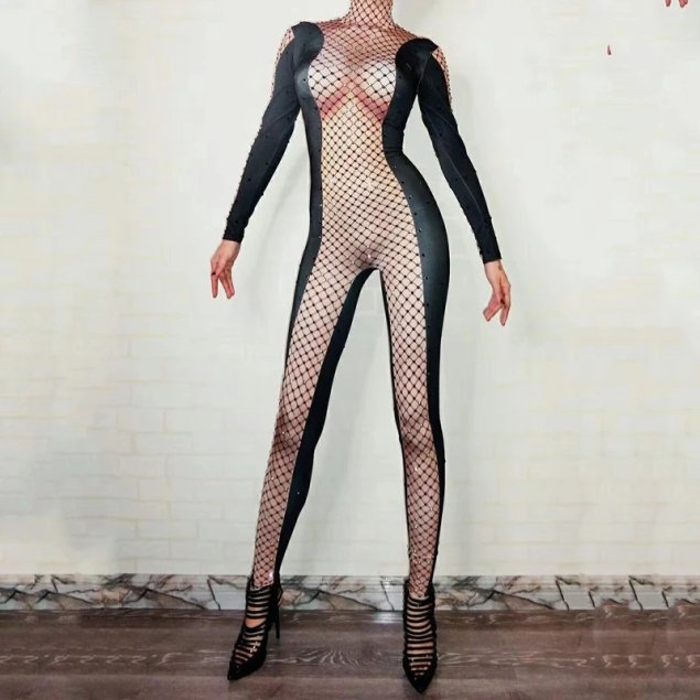 Женский комбинезон в сеточку