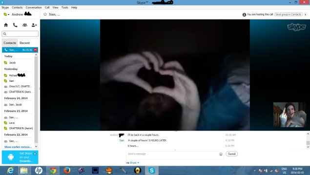 Разговор по скайпу с девушкой