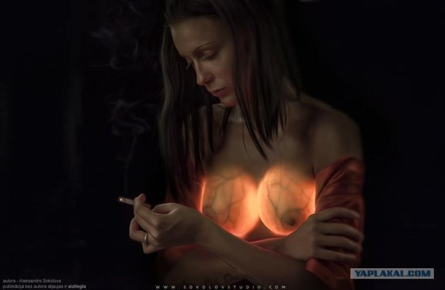 Силиконовая грудь светится