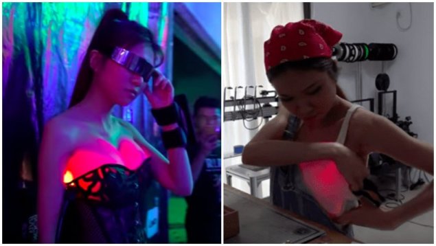 Светящиеся силиконовая грудь