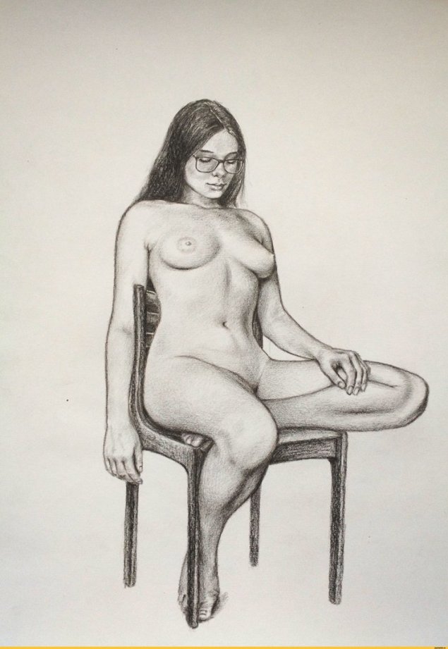 Рисунки карандашом голых женщин