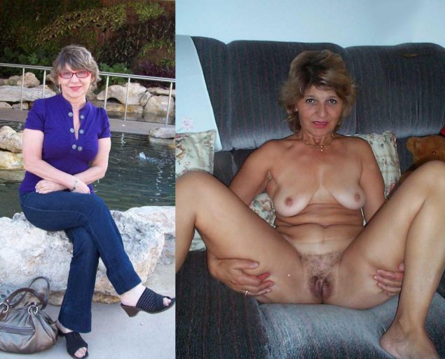 Одетые и раздетые пожилые женщины