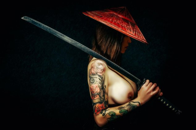 Якудза самурай девушка арт