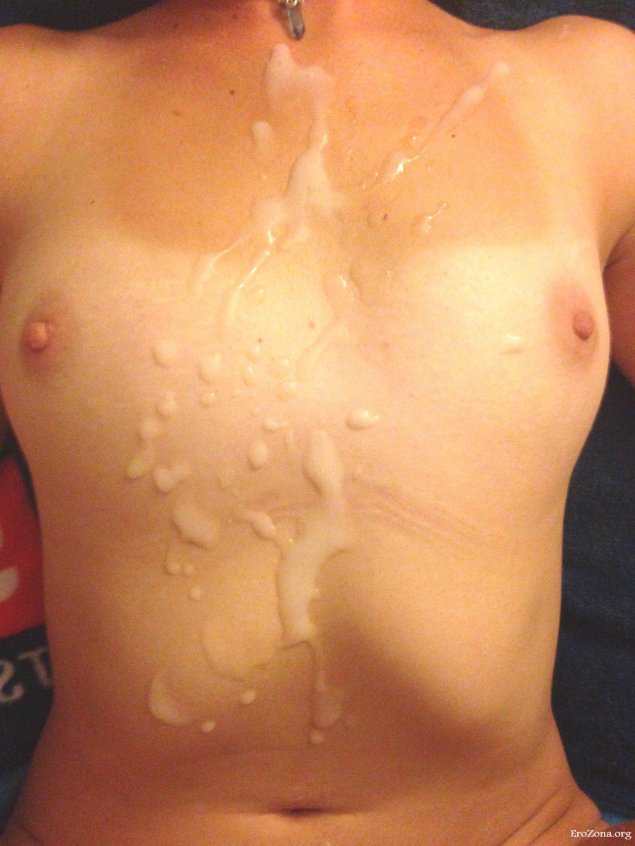 Плоская грудь в сперме домашнее