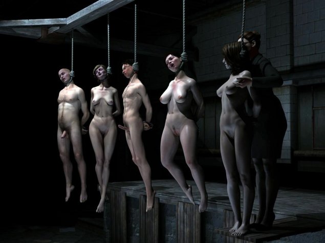 Повешенные голые женщины