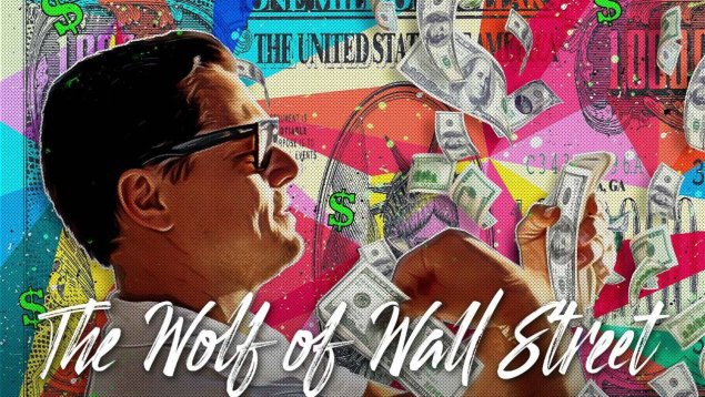 Волк с Уолл стрит картина с деньгами