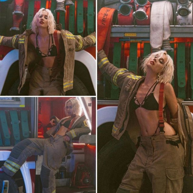 Клава Кока в образе пожарного