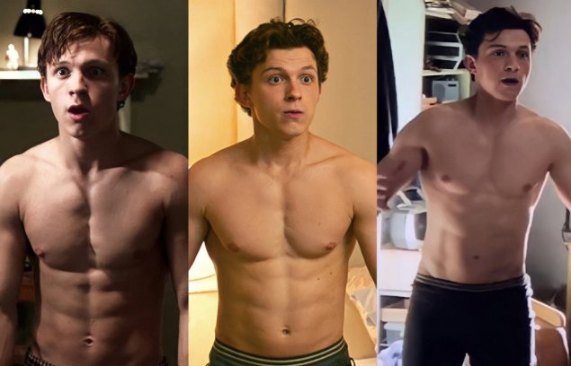 Голый том Холланд и Крис Эванс