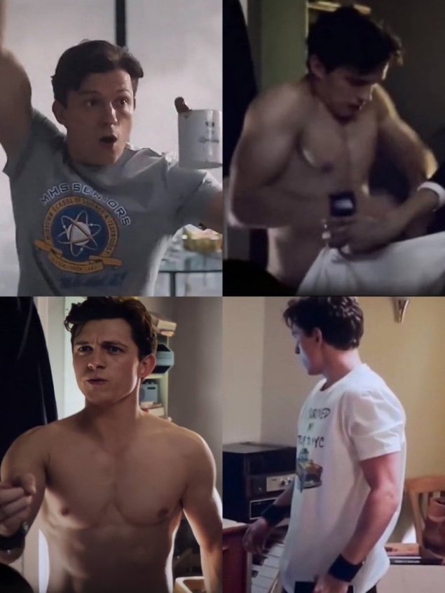 Том Холланд без футболки