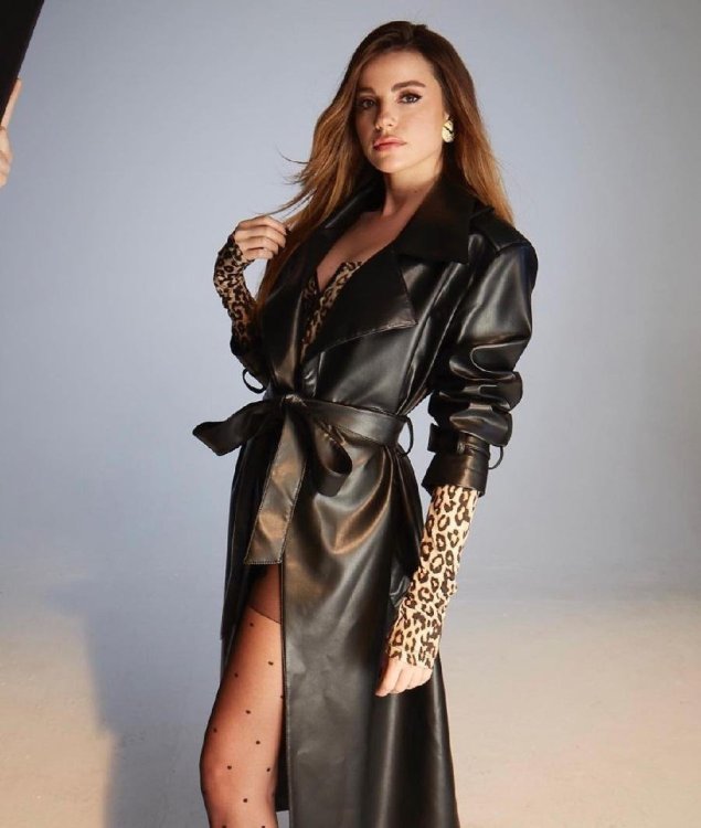 Пальто кожаное