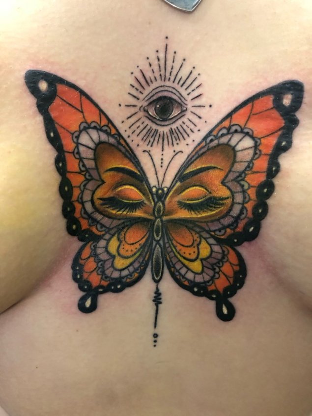 Тату бабочек