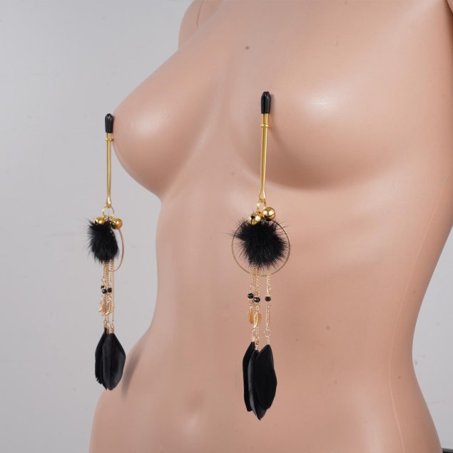 Зажимы для сосков с перьями