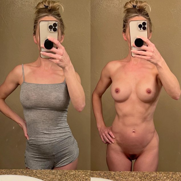 Селфи одетых раздетых девушек